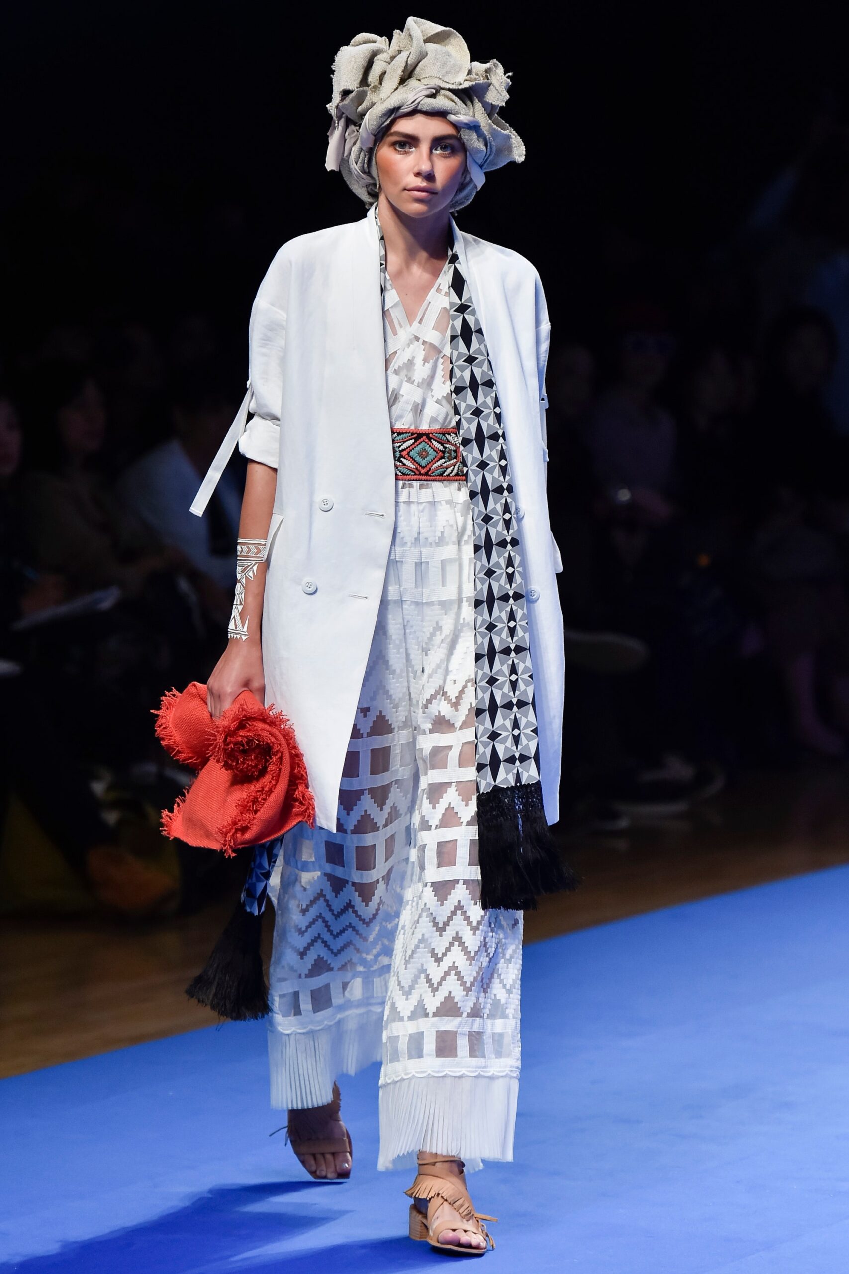 white relaxed jacket with jumpsuit