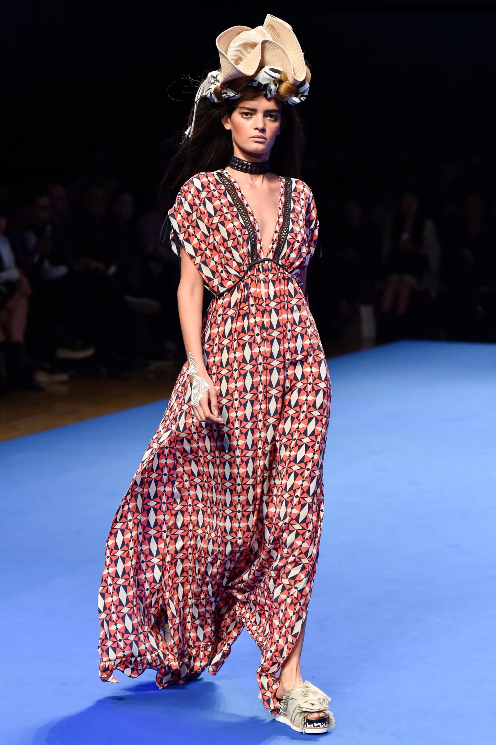 relaxed printed maxi dress