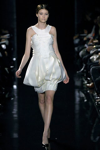 fitted white silk mini dress