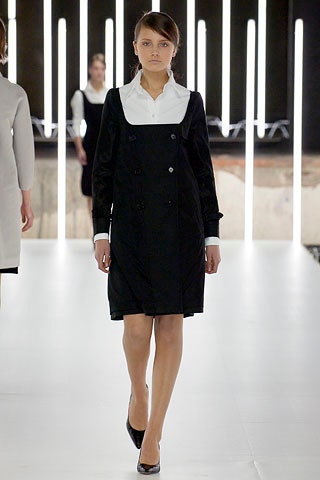 fitted black collared dress