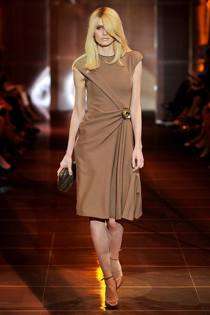 brown fitted sleeveless dress