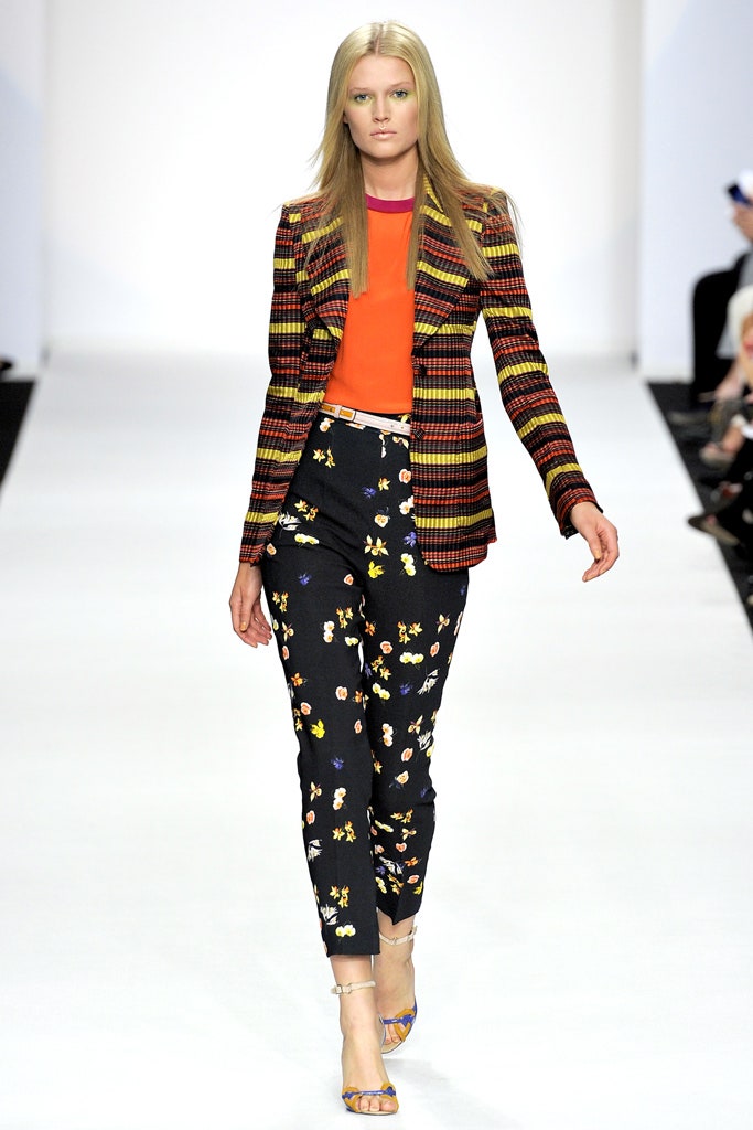 multi long-sleeve collared tailored striped blazer