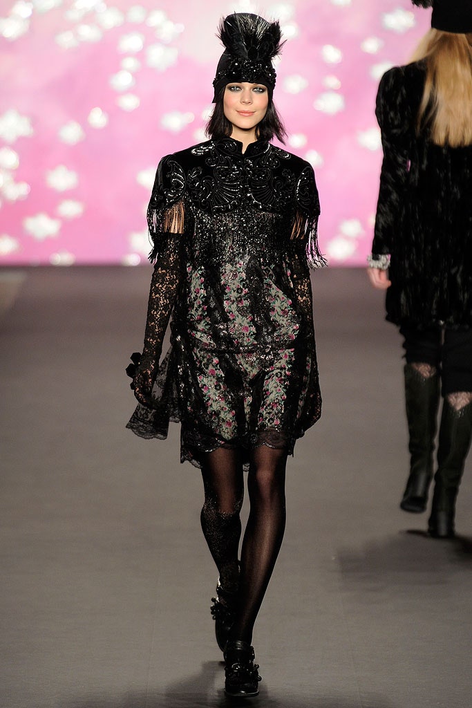 black lace sleeveless high-neck fitted flared embroidered dress