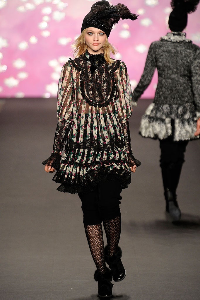 black silk long-sleeve collared fitted floral ruffled blouse