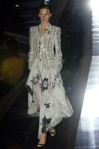 white embroidered blazer with maxi skirt