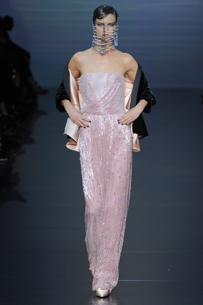 pink sequin strapless fitted embellished shiny maxi gown