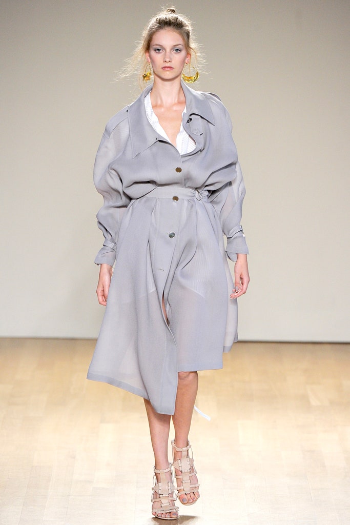 gray silk relaxed midi dress