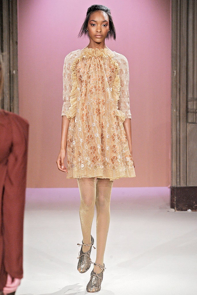 beige lace mini dress