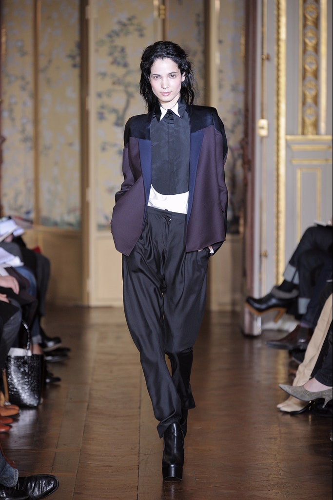 black and purple tailored blazer