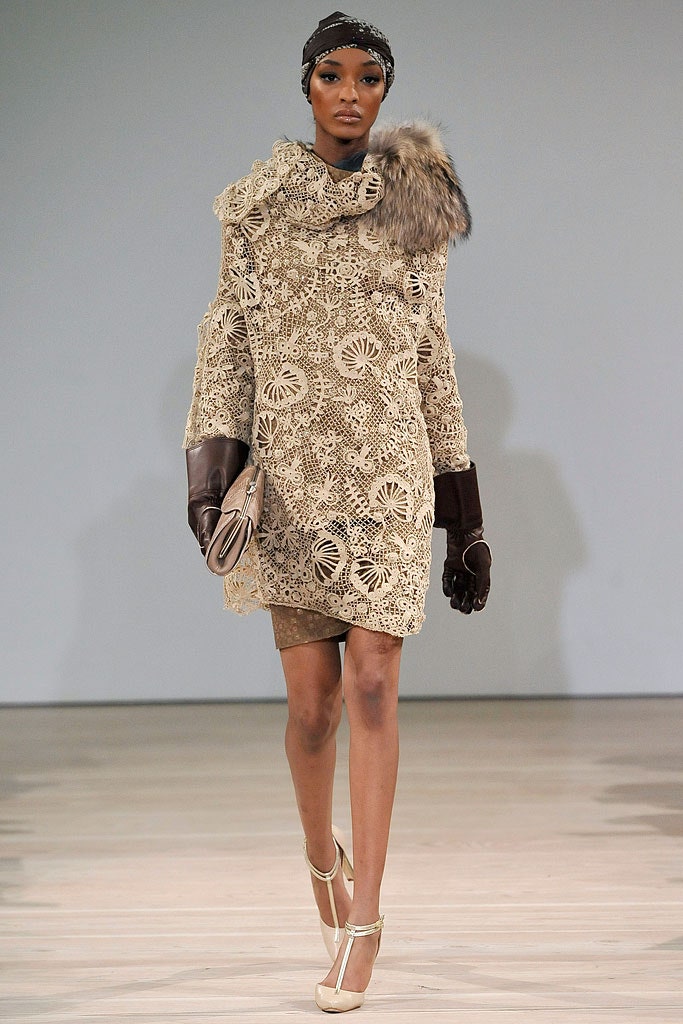 beige lace coat and dress