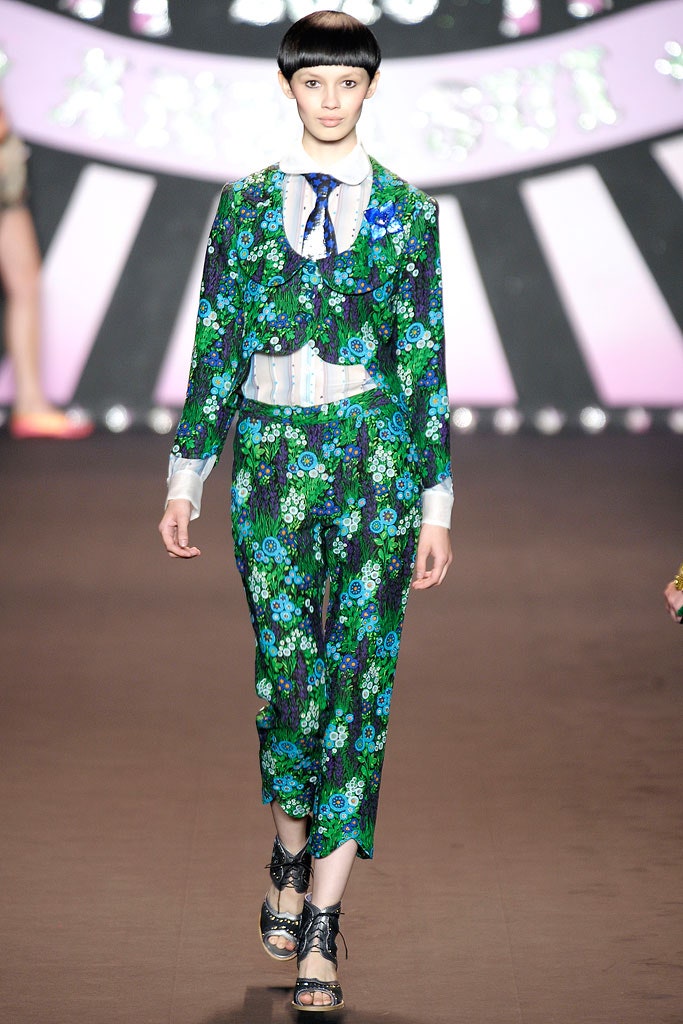 floral silk blouse and jacket