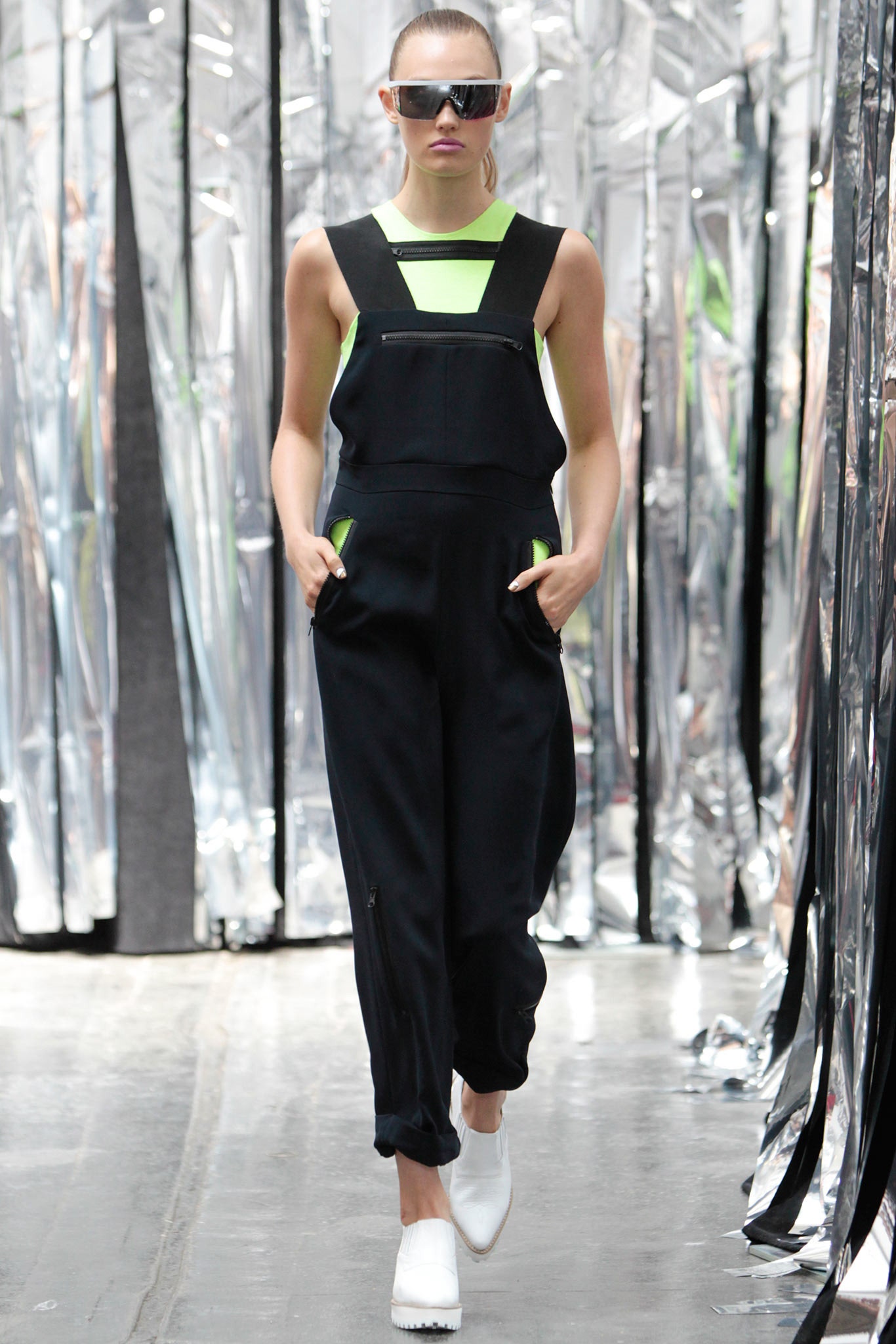 black and green fitted jumpsuit