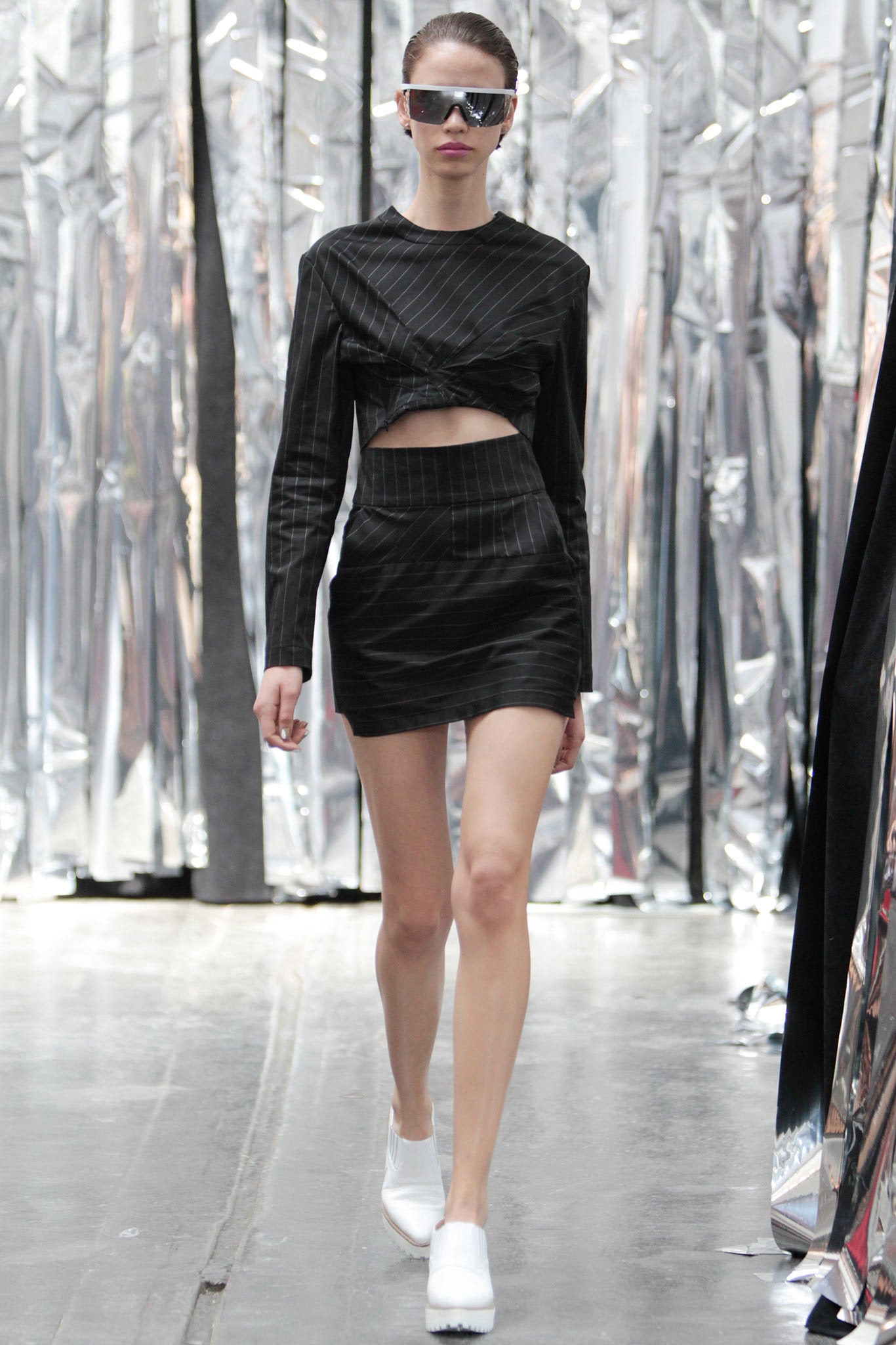 black silk fitted mini dress