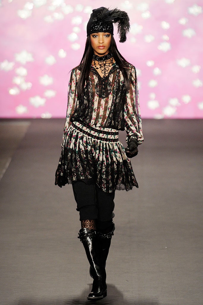 black silk long-sleeve v-neck fitted ruffled layered dress