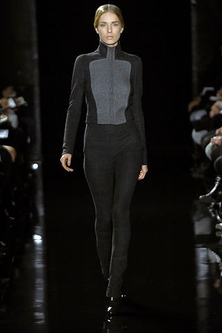 fitted black top and pants