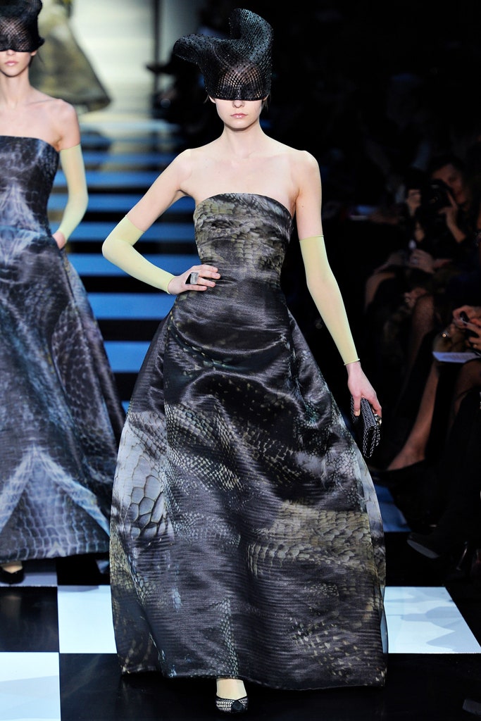 black and green strapless gown