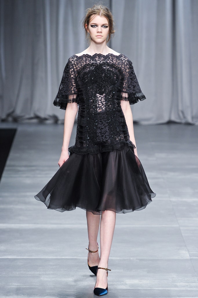 black lace midi dress