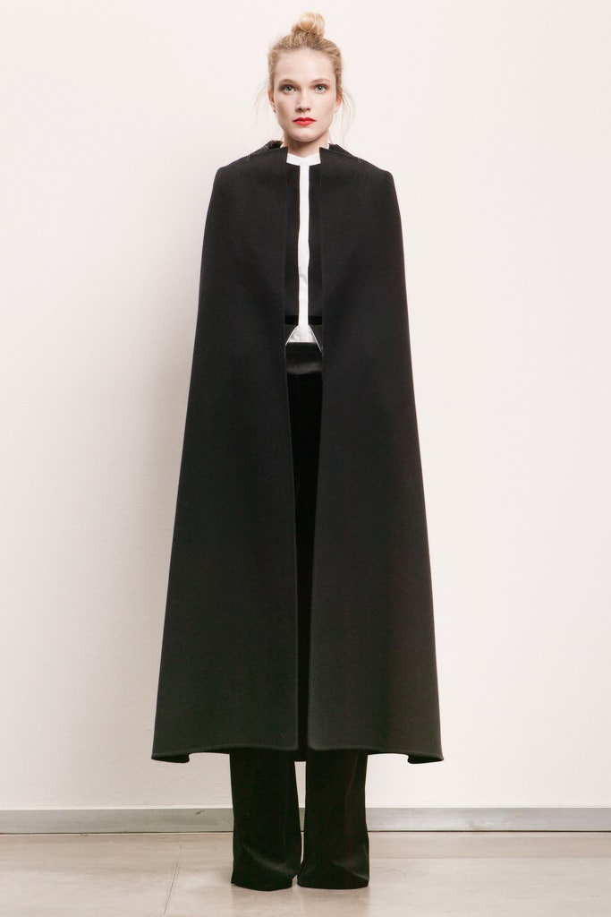 black wool cape and pants