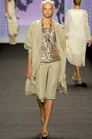 beige silk coat with sequined top