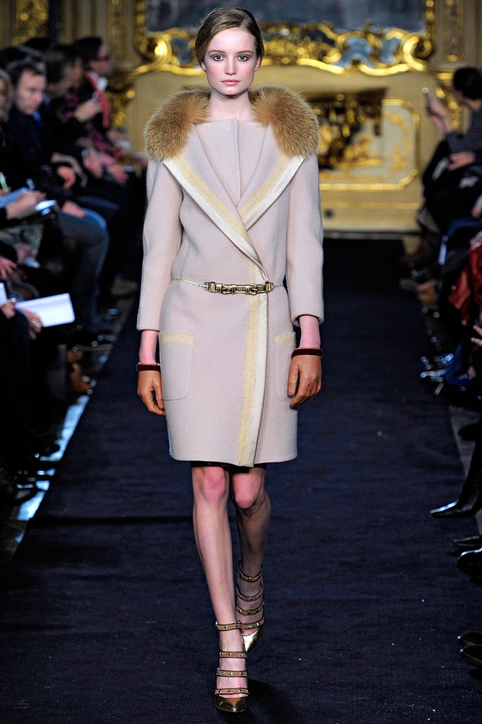beige wool fitted coat