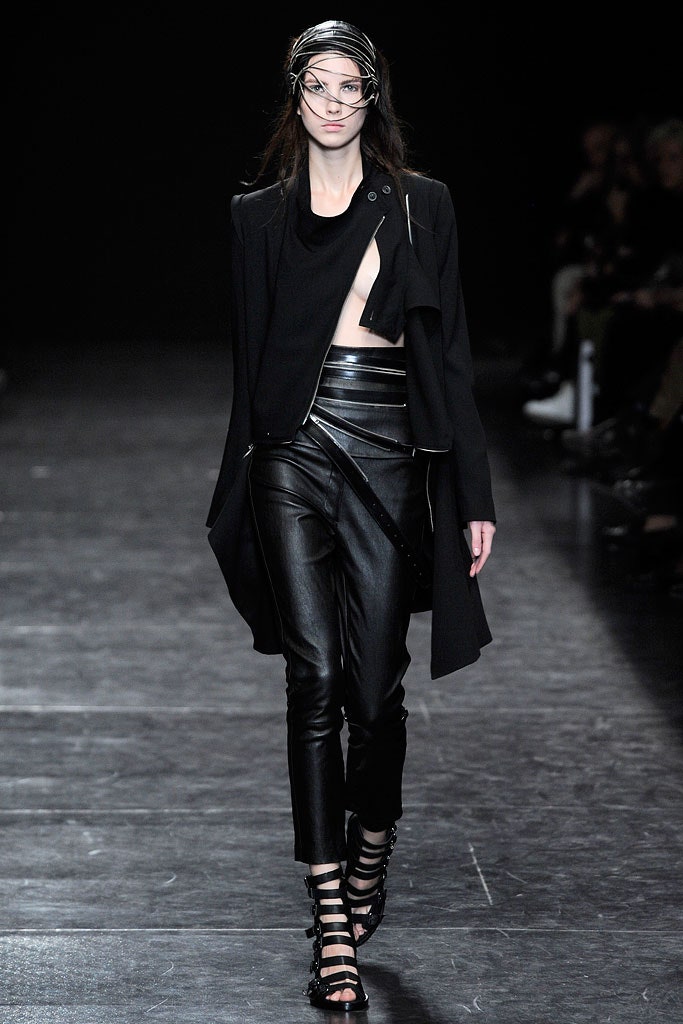 black coat and fitted top