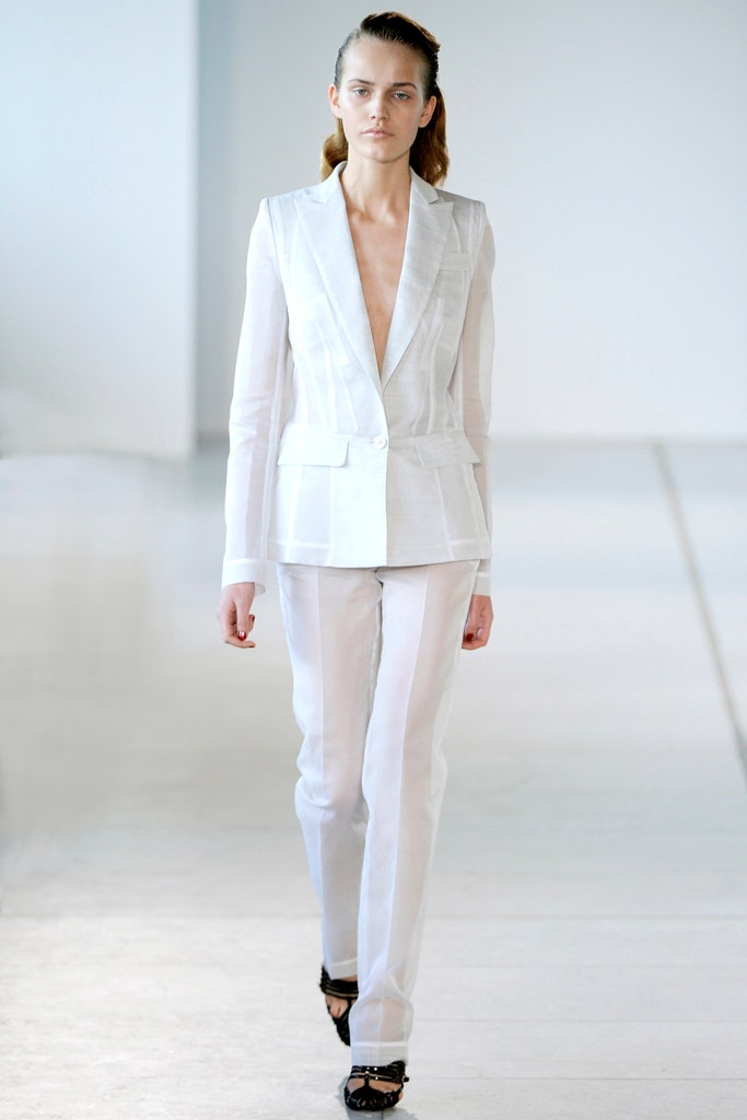 white tailored suit