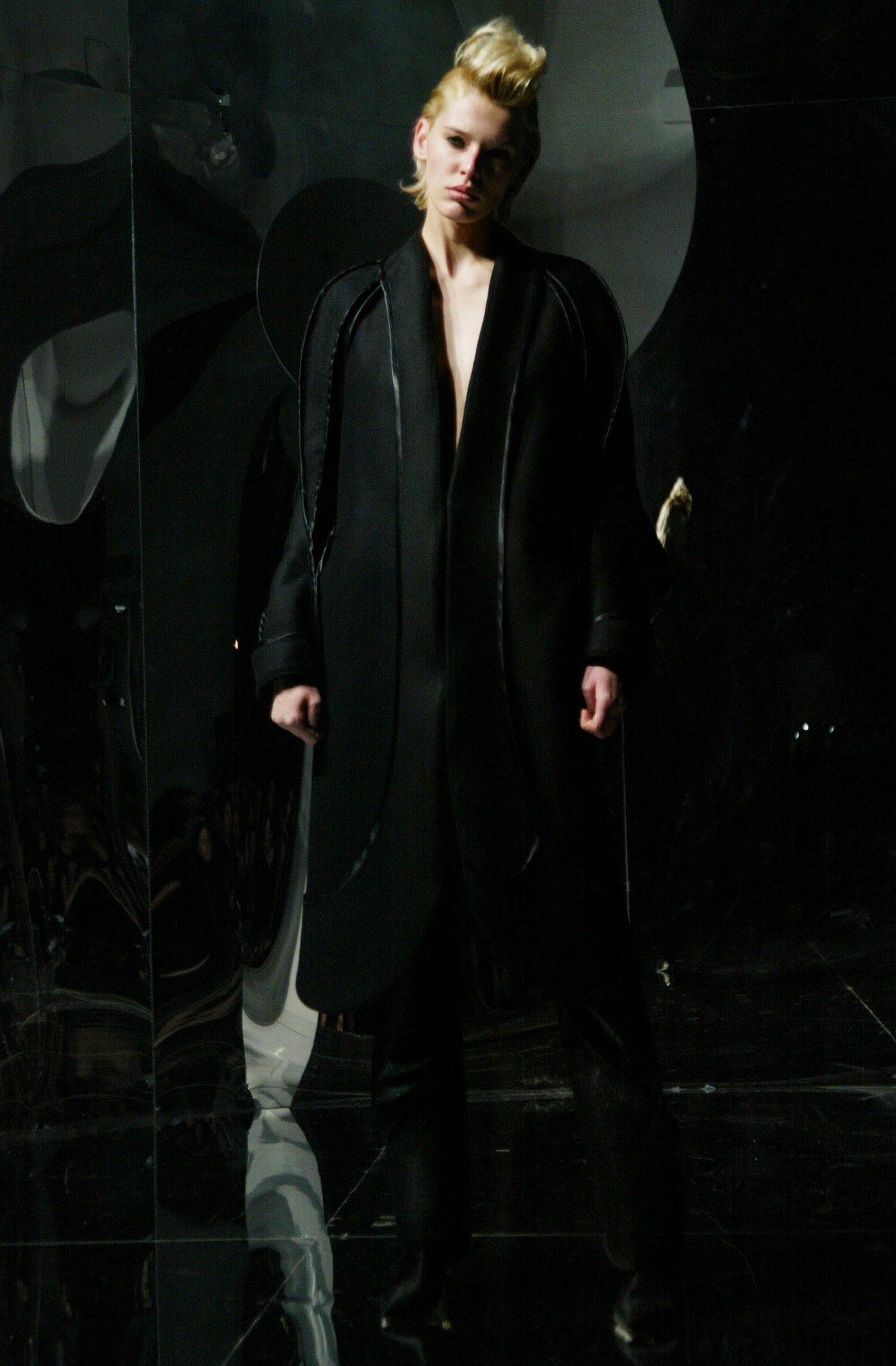 black relaxed wool coat