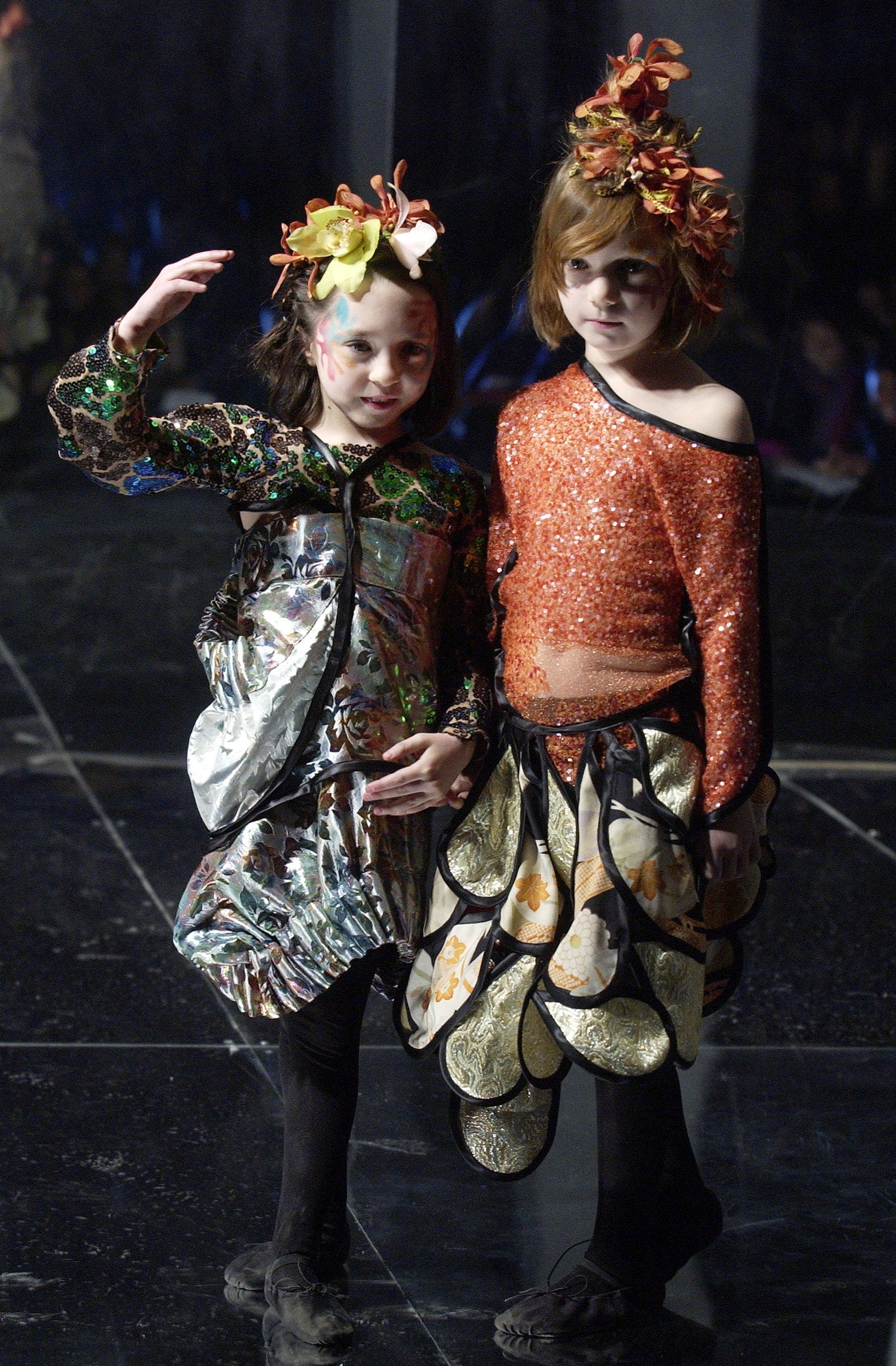 multi-colored pleated dress