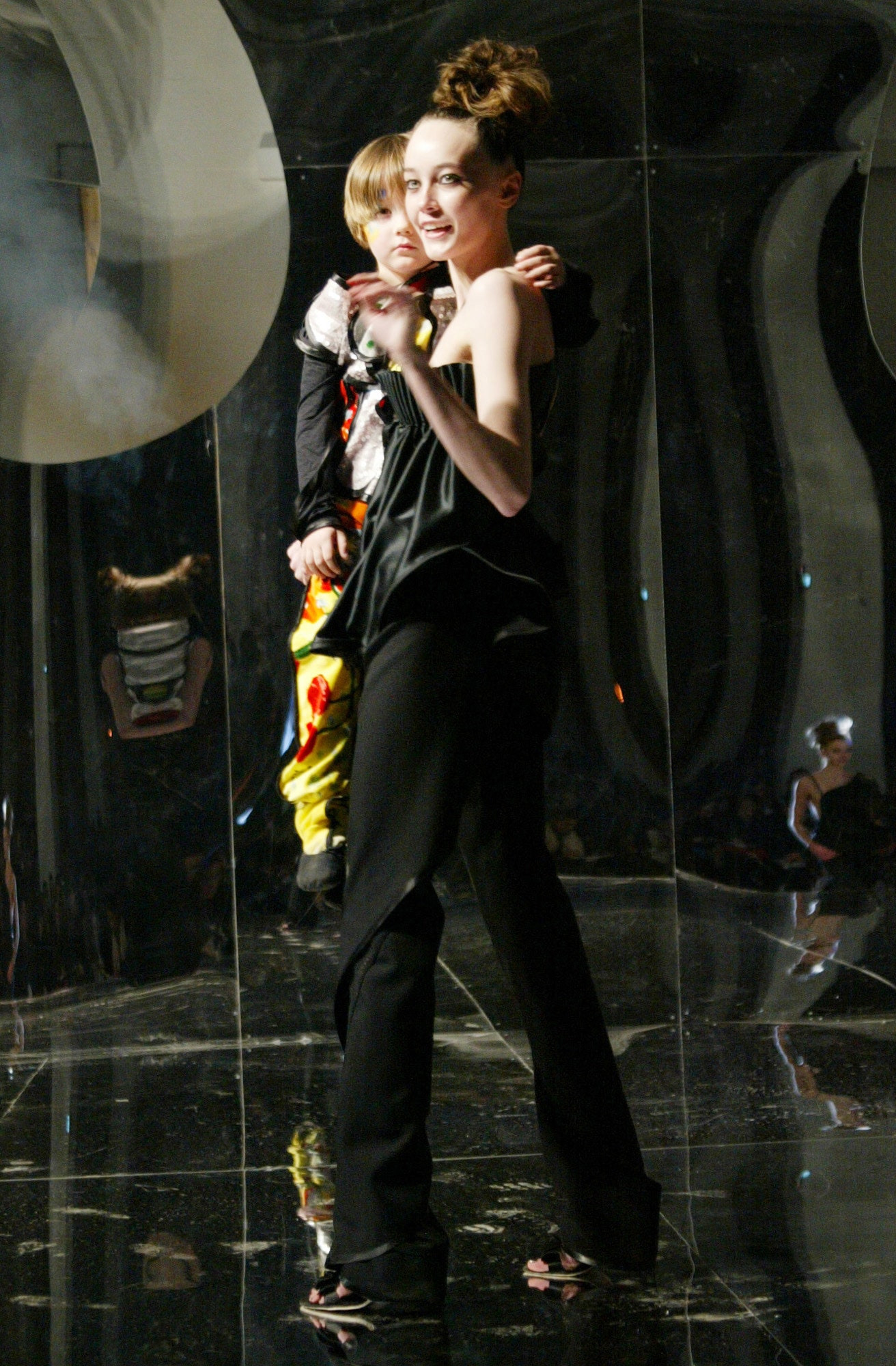 black silk sleeveless jumpsuit