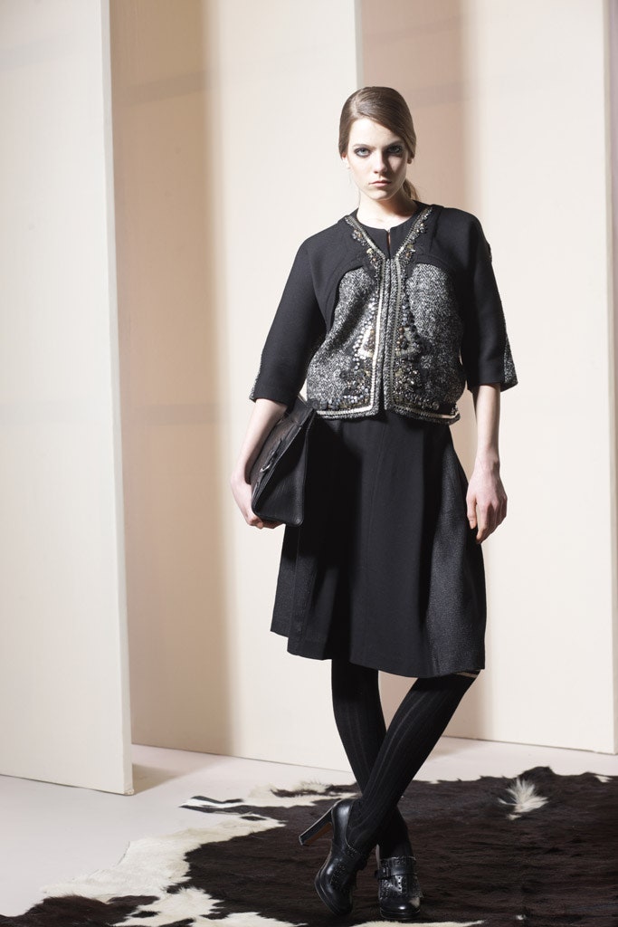 black silk midi dress with jacket