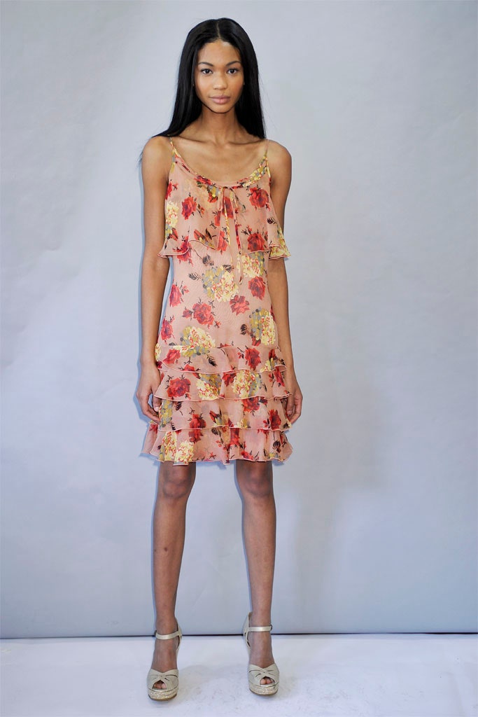 pink floral tiered dress