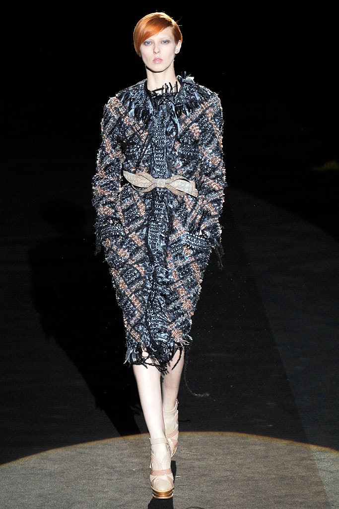 black and gold fringed midi dress