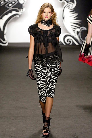 black sheer blouse with pencil skirt