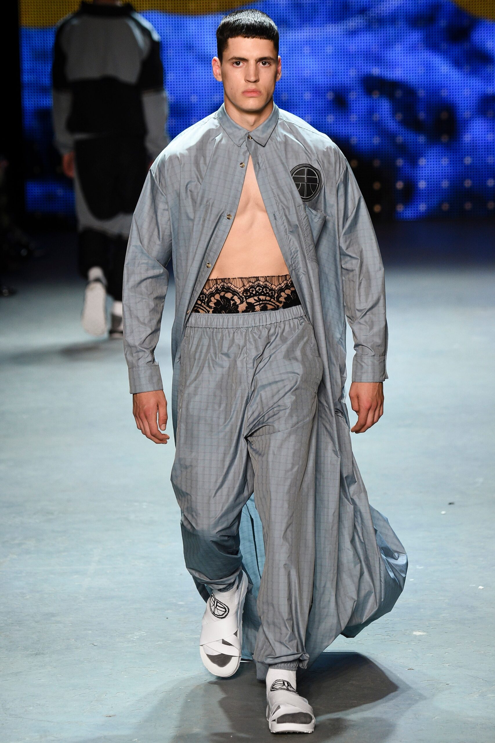 gray relaxed shirt and pants