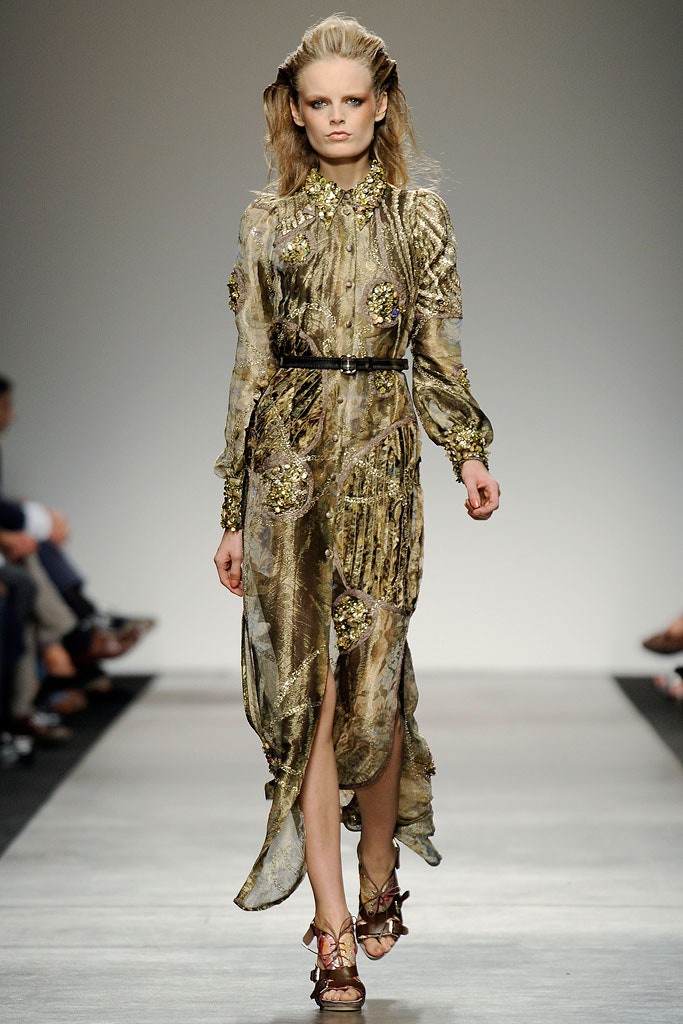 gold silk fitted dress