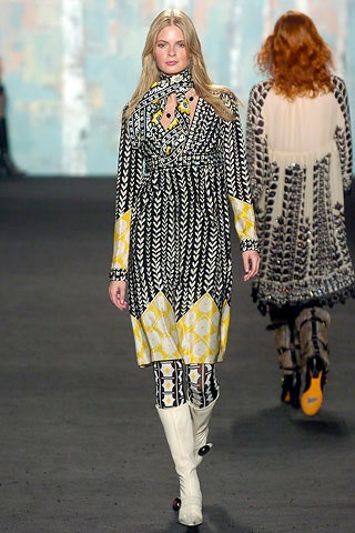 black long-sleeve high-neck fitted printed a-line midi dress