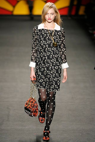 black chiffon long-sleeve collared relaxed printed sheer dress