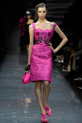 fitted pink silk dress