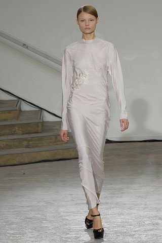 fitted white silk midi dress