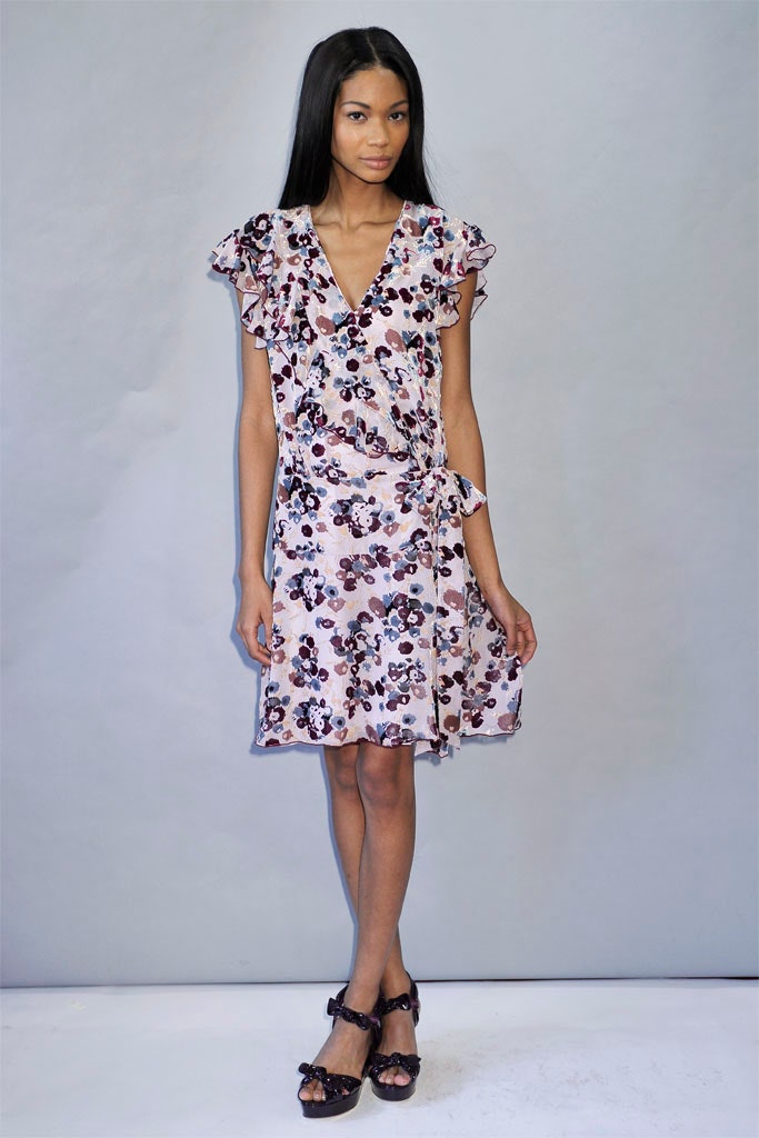 pink floral ruffled dress
