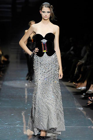 black embellished gown with corset