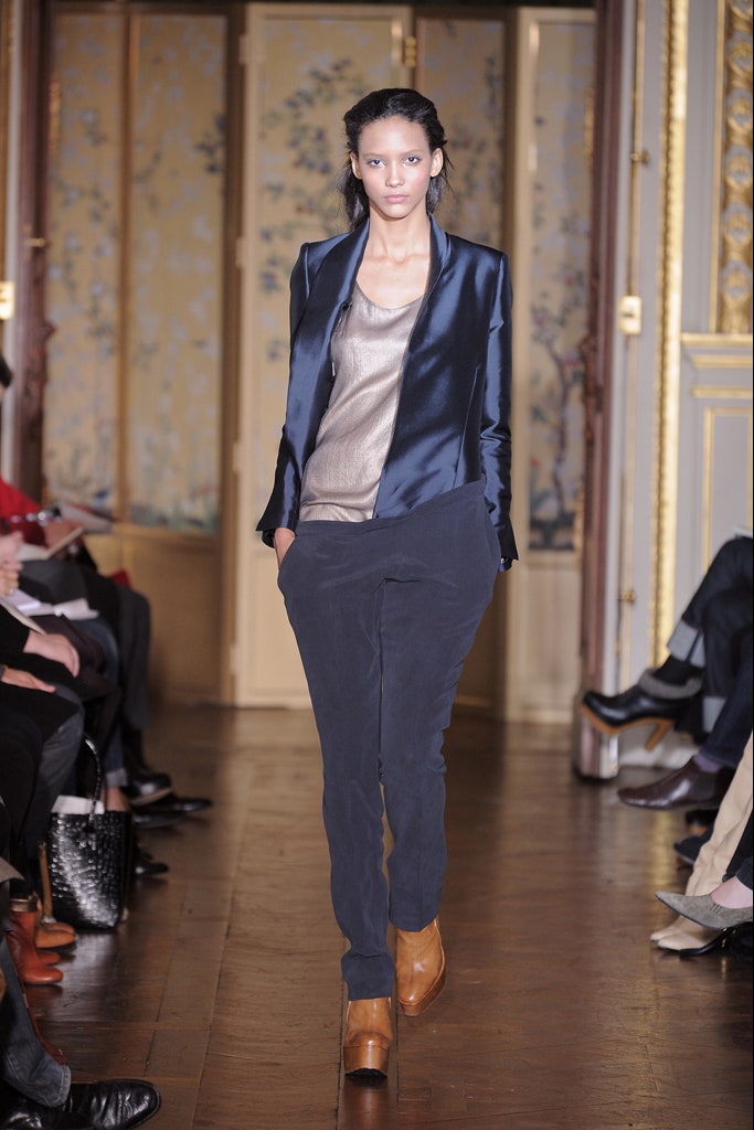 blue silk tailored blazer