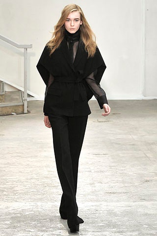 black silk cape and pants