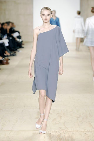 gray silk asymmetric dress