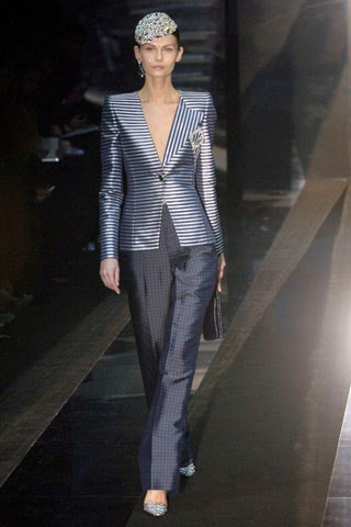 tailored blue striped blazer