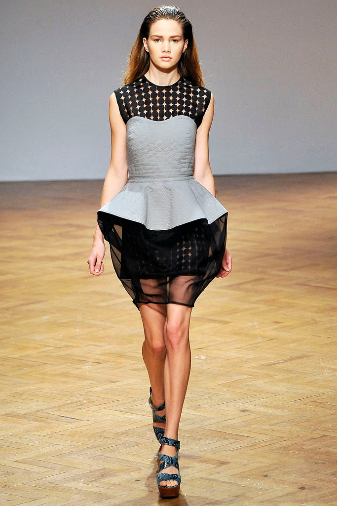 gray and black pleated mini dress