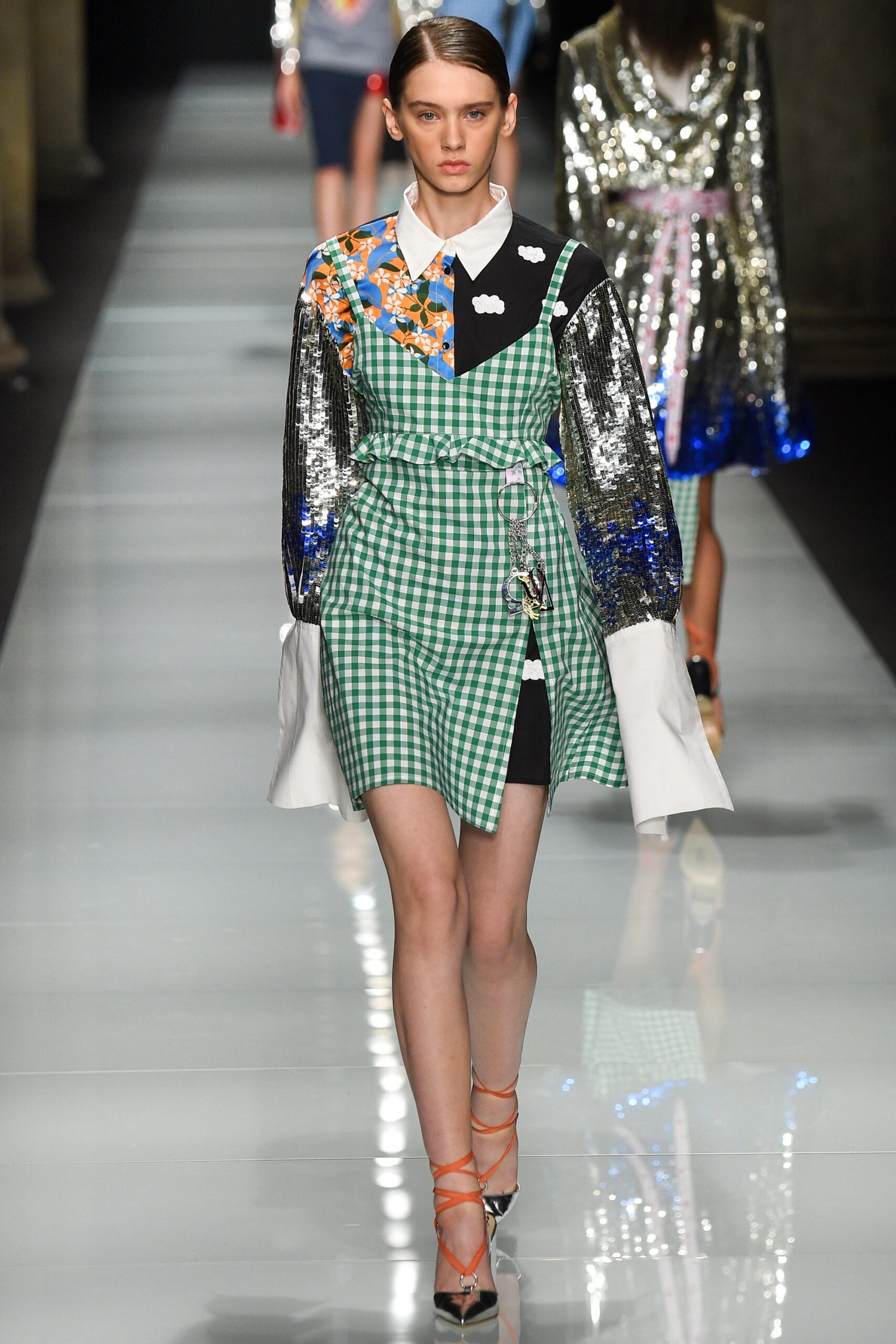 green checked mini dress