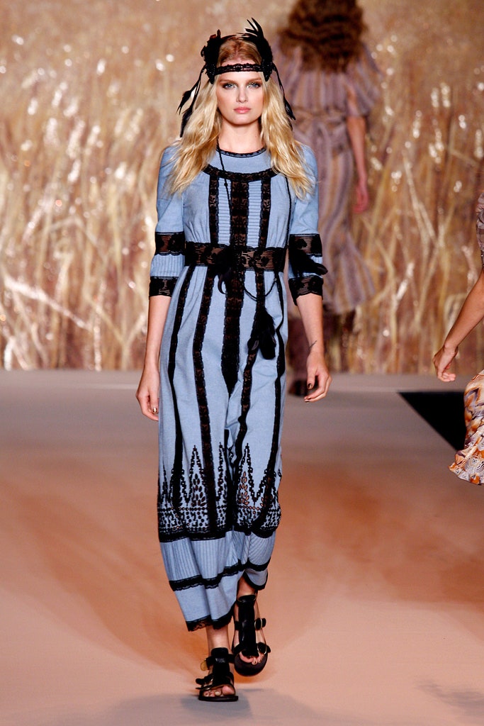 blue cotton relaxed maxi dress