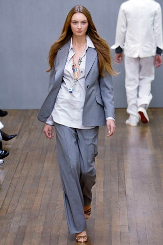 gray tailored suit with white shirt