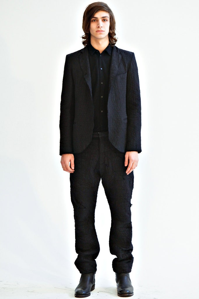 black tailored blazer and pants